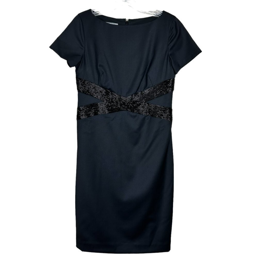 Ann‎ Klein Black Sequioned Stretch Business Dress 4